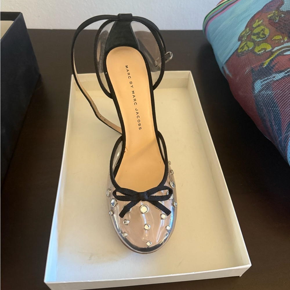 Marc by Marc Jacobs Black and Silver Embellished Heels